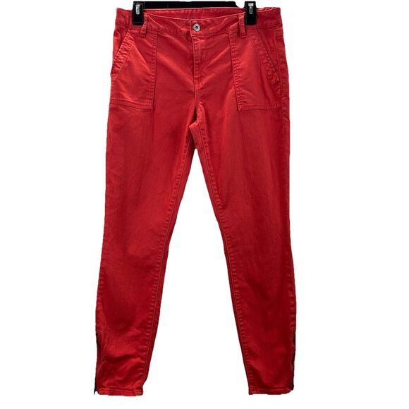 Tommy Hilfiger Denim - Tommy Hilfiger Women’s 8 Ankle Crop Jeans Orange Stretch Mid Rise Slash Pocket